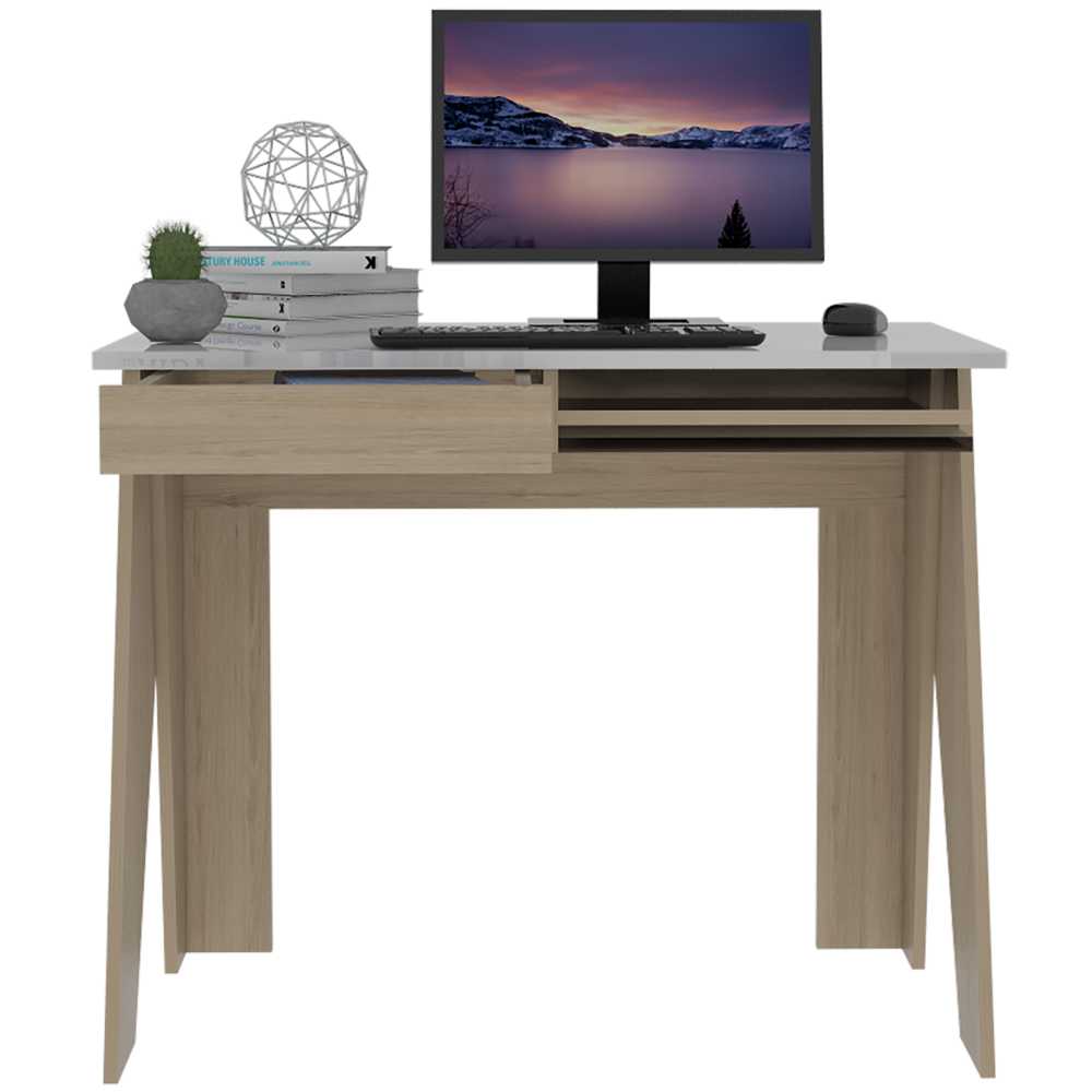 Escritorio Manet Rovere 91 cm con Cajón y Entrepaño - Escritorios y Archivadores | Bylmo