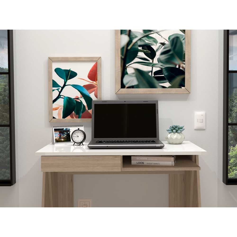 Escritorio Manet Rovere 91 cm con Cajón y Entrepaño - Escritorios y Archivadores | Bylmo