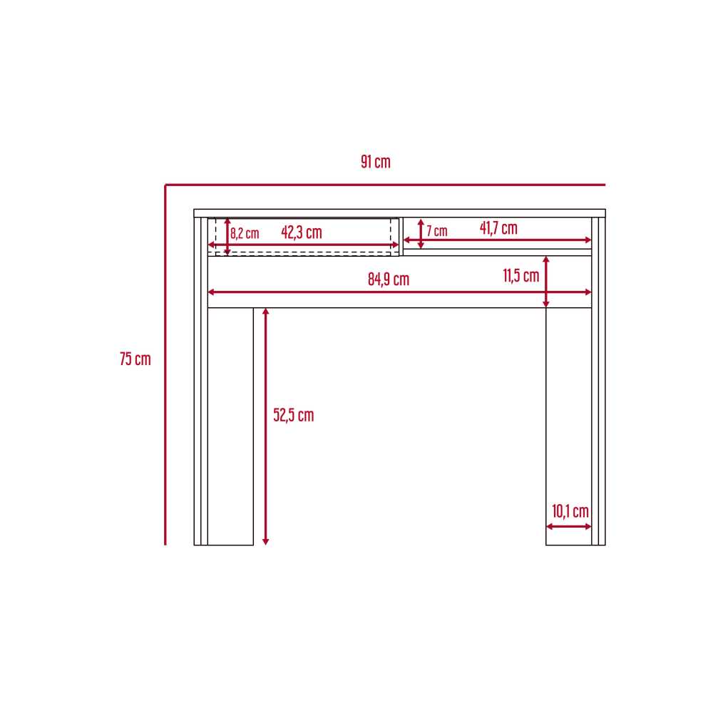 Escritorio Manet Rovere 91 cm con Cajón y Entrepaño - Escritorios y Archivadores | Bylmo