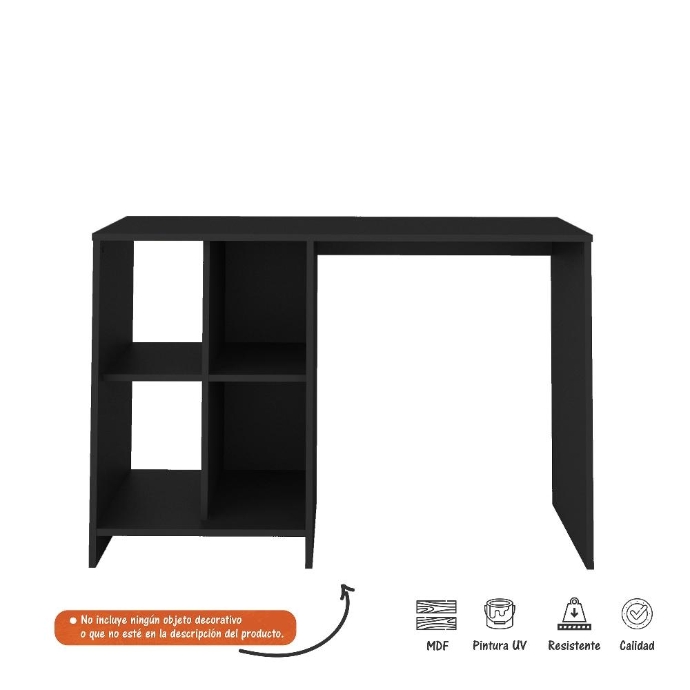 Escritorio Matrix Negro 110x72cm sin Cajones y con Organizador de Libros - Escritorios y Archivadores | Bylmo