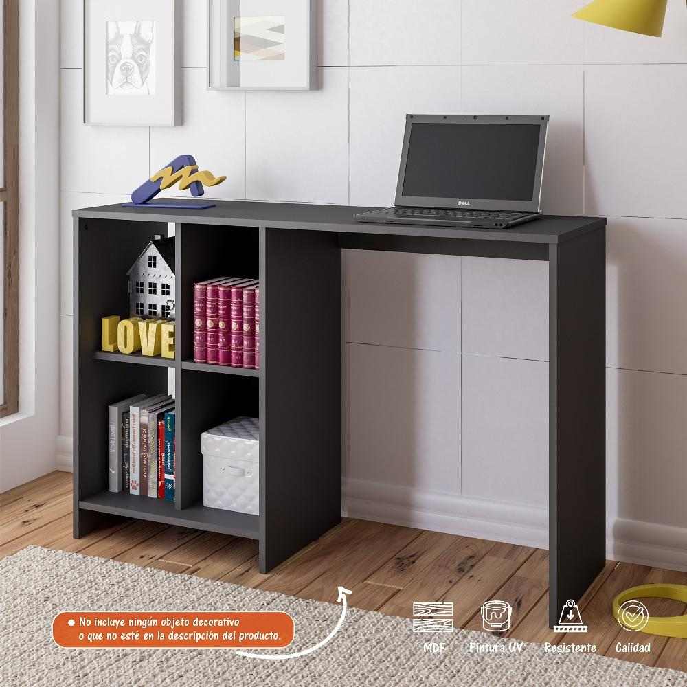 Escritorio Matrix Negro 110x72cm sin Cajones y con Organizador de Libros - Escritorios y Archivadores | Bylmo