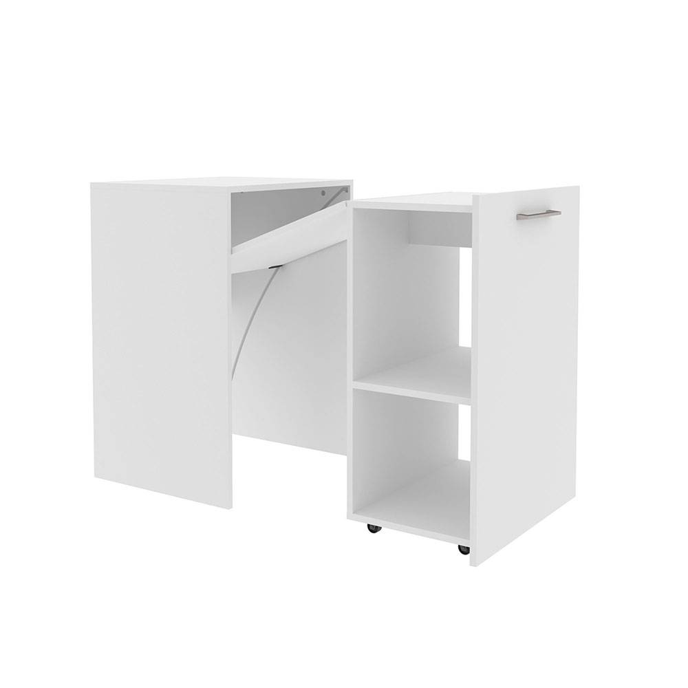 Escritorio Cádiz Blanco 131 cm Transformable con Entrepaños - Escritorios y Archivadores | Bylmo