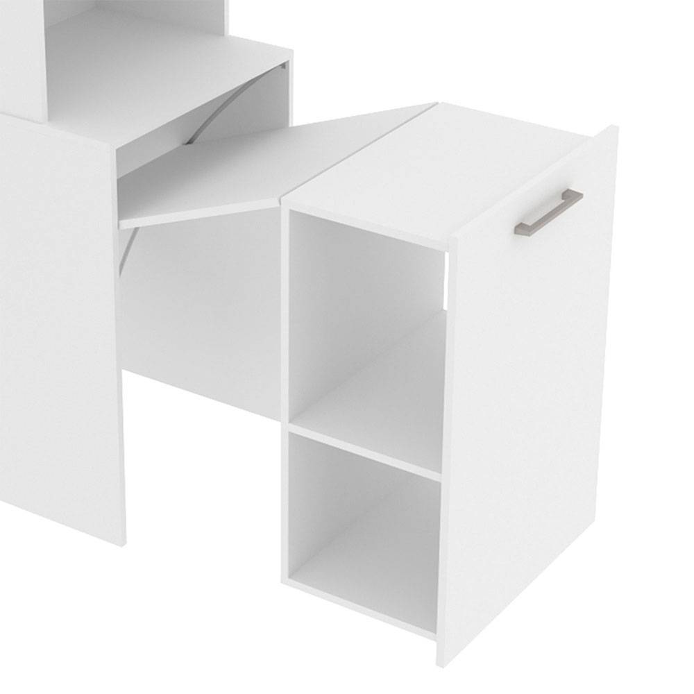Escritorio Cuenca Blanco 136 cm Transformable con Entrepaños y Biblioteca - Escritorios y Archivadores | Bylmo