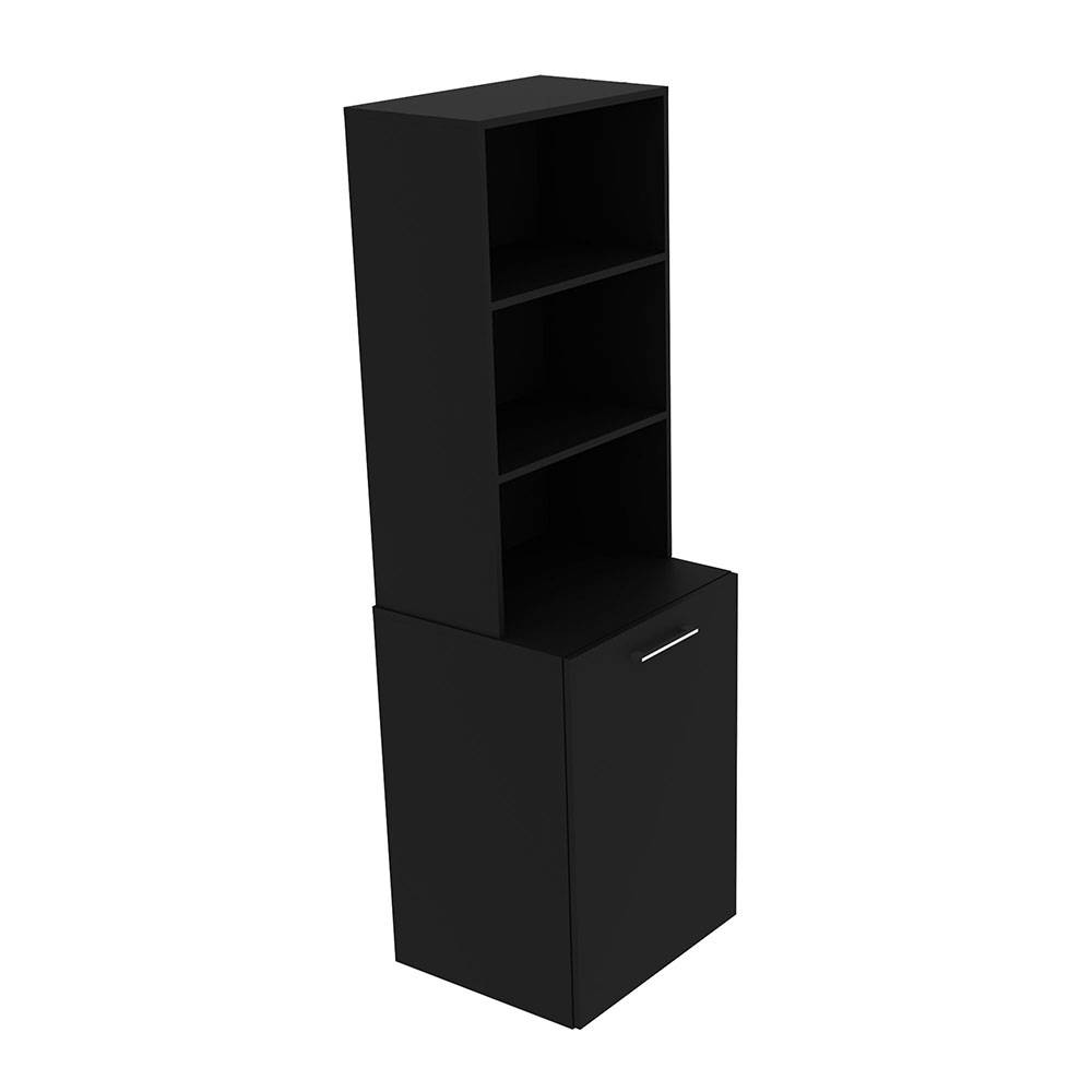 Escritorio Cuenca Negro 136 cm Transformable con Entrepaños y Biblioteca - Escritorios y Archivadores | Bylmo