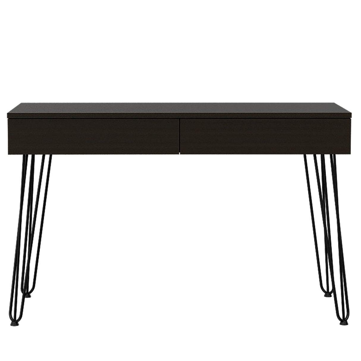 Escritorio Mumbai Wengue 120 cm con Dos Cajones y Patas Metálicas - Escritorios | Bylmo