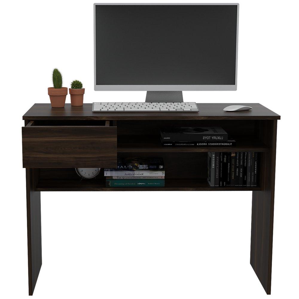 Escritorio Office Nogal 100 cm con Cajón y Entrepaño - Escritorios y Archivadores | Bylmo