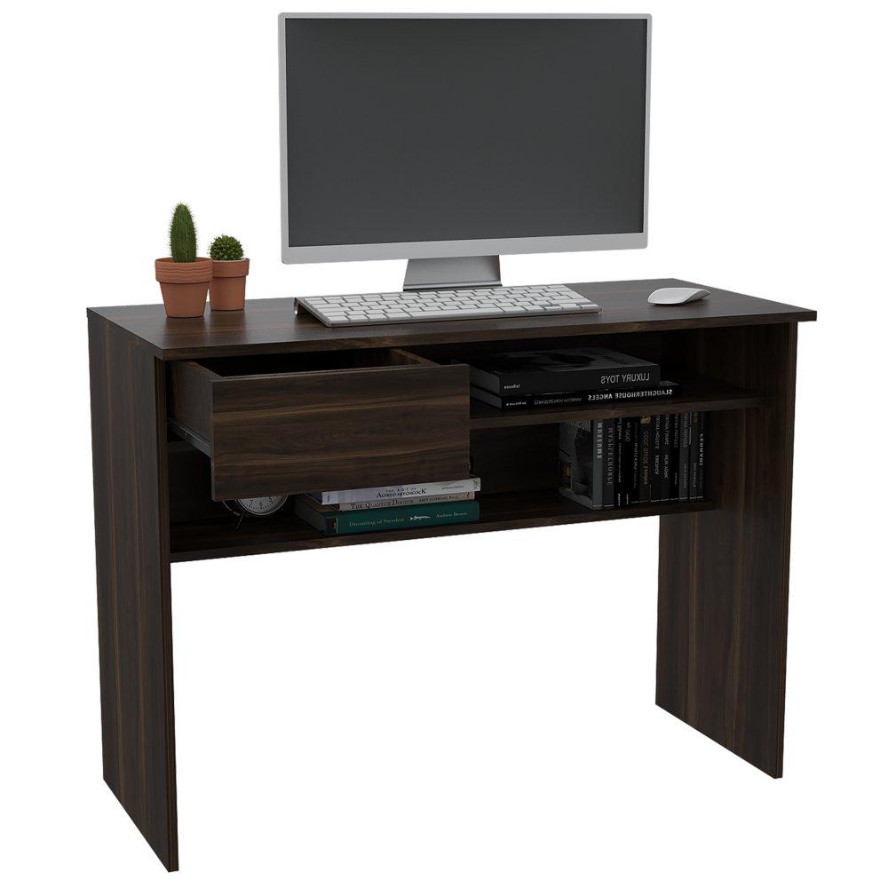 Escritorio Office Nogal 100 cm con Cajón y Entrepaño - Escritorios y Archivadores | Bylmo