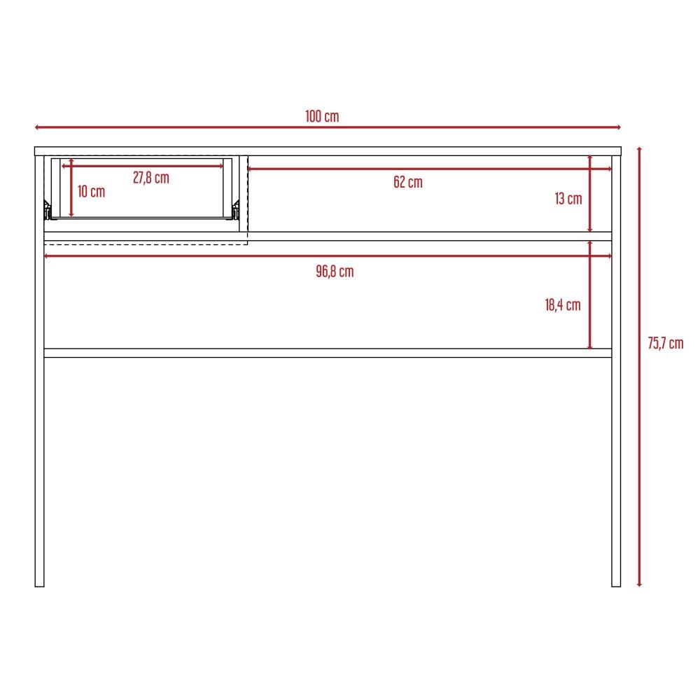 Escritorio Office Nogal 100 cm con Cajón y Entrepaño - Escritorios y Archivadores | Bylmo