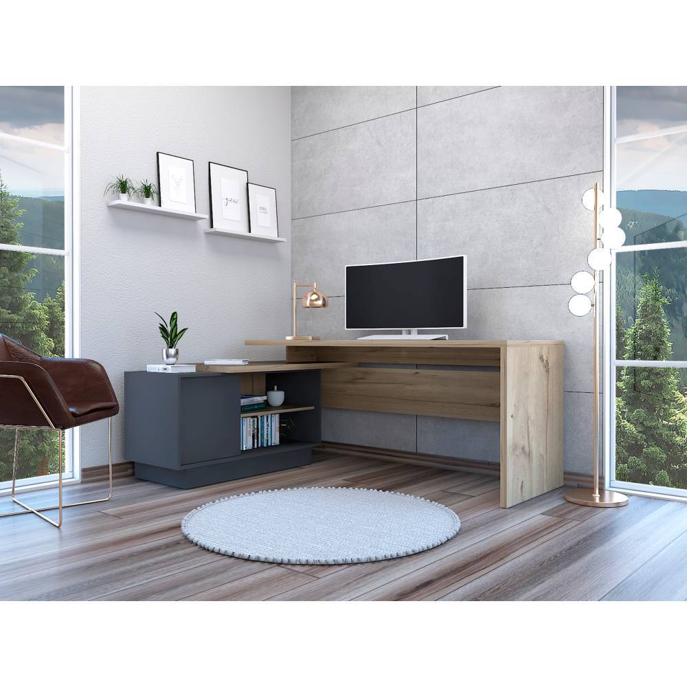 Escritorio en L Office Duna 179 cm con Puerta y Entrepaños - Escritorios y Archivadores | Bylmo