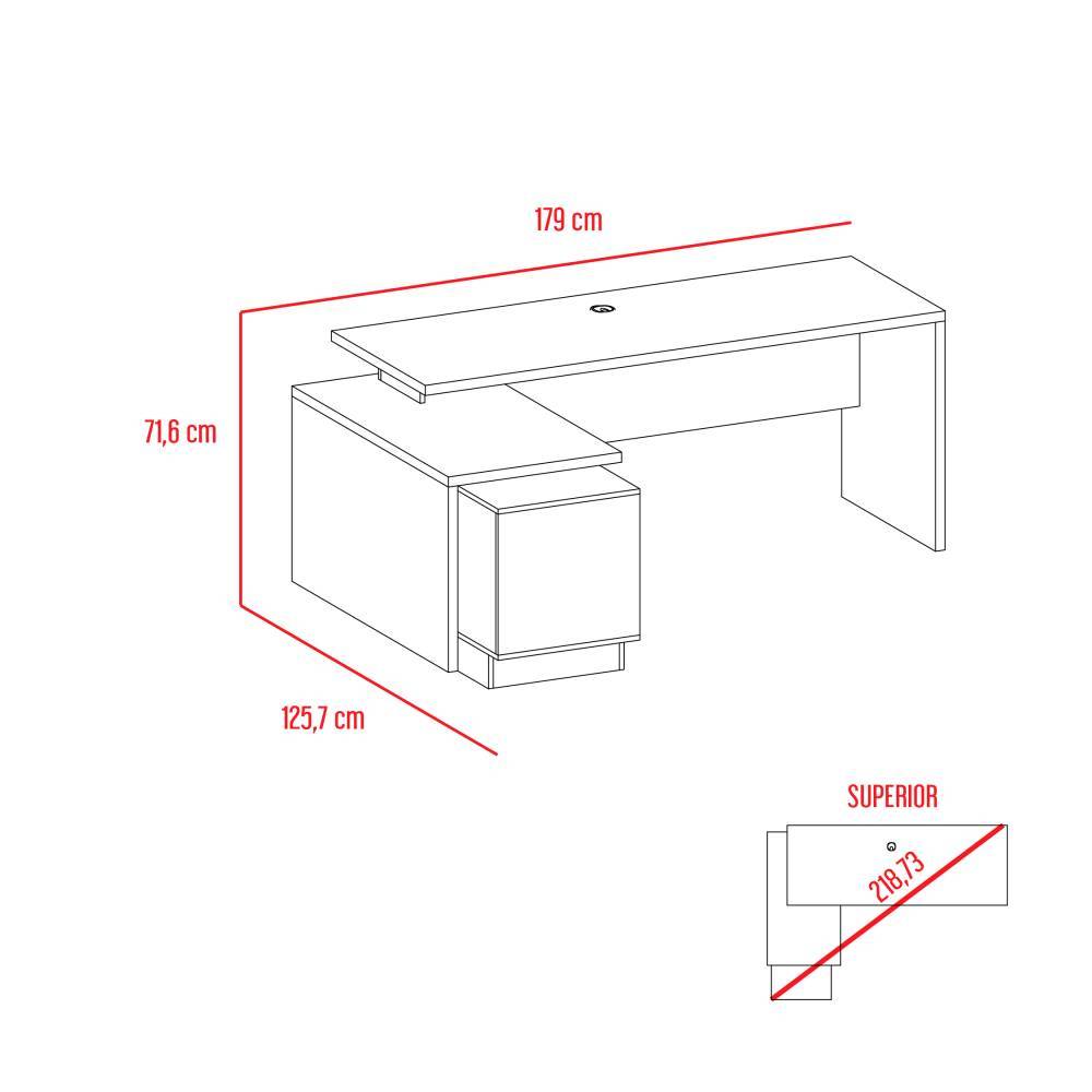 Escritorio en L Office Duna 179 cm con Puerta y Entrepaños - Escritorios y Archivadores | Bylmo