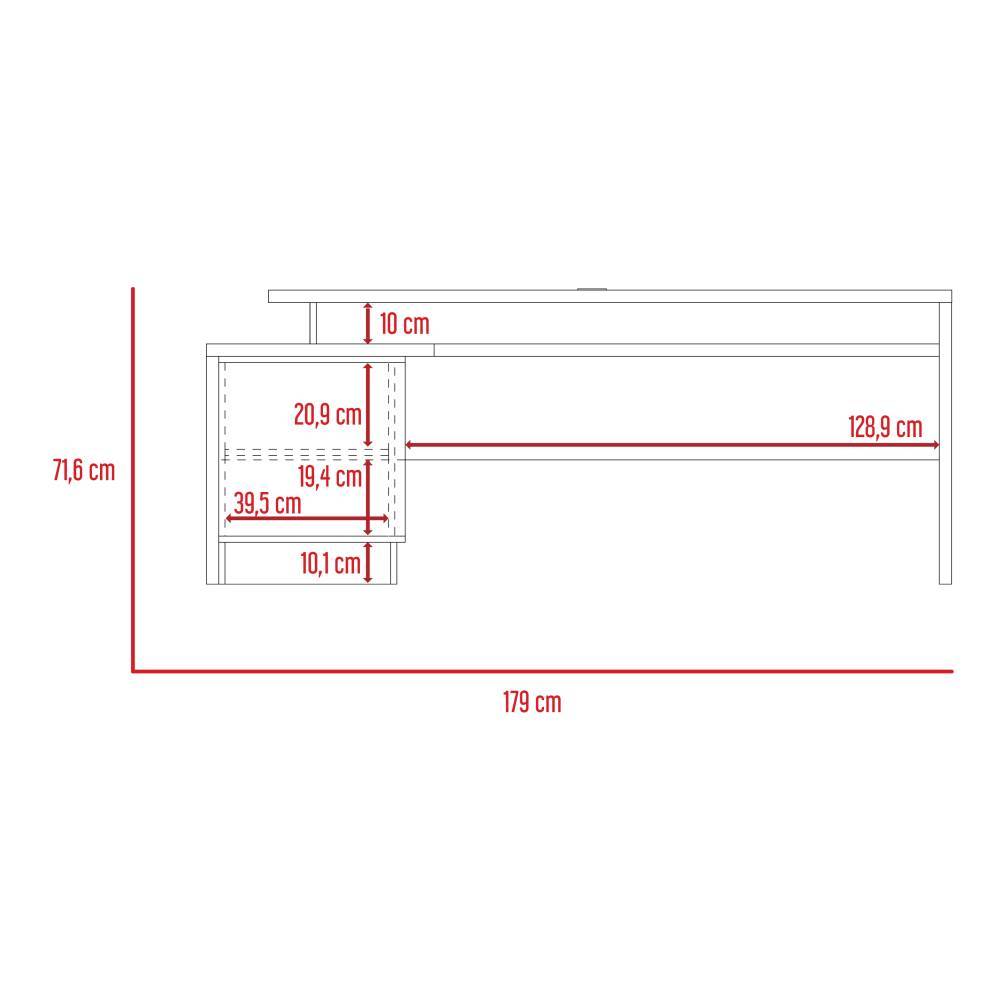 Escritorio en L Office Duna 179 cm con Puerta y Entrepaños - Escritorios y Archivadores | Bylmo