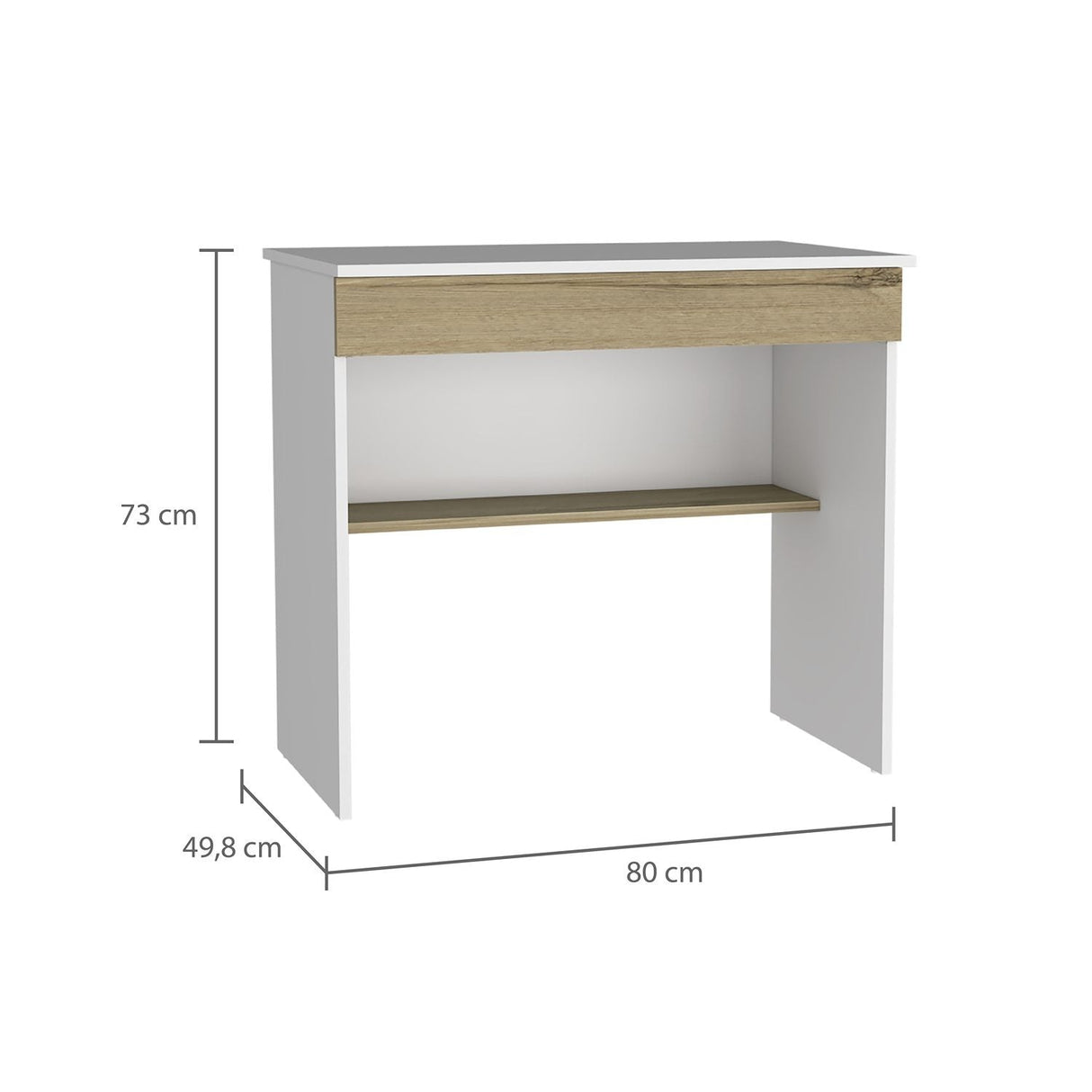 Escritorio Ohio Blanco 80 cm con Un Cajón y Entrepaños - Escritorios | Bylmo