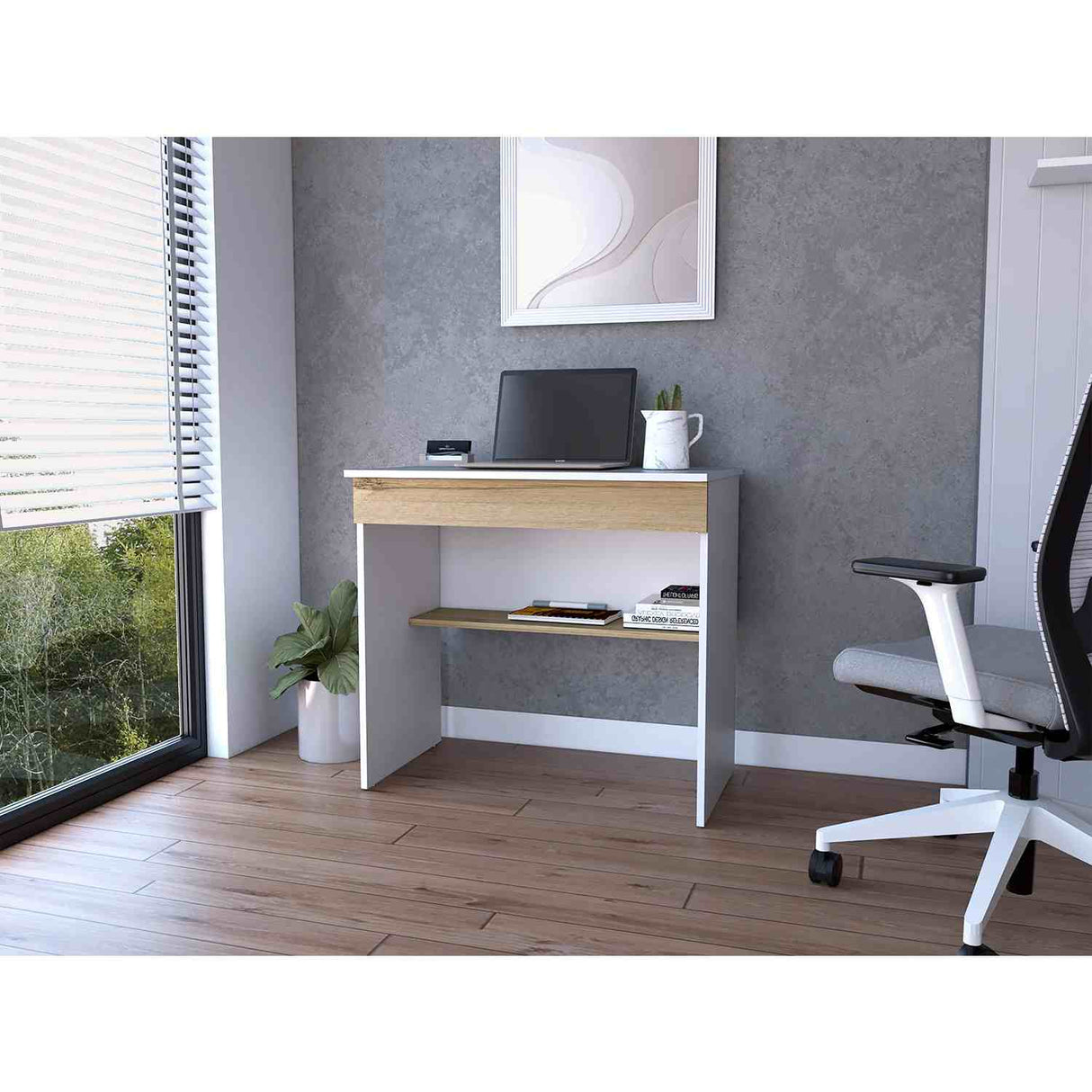 Escritorio Ohio Blanco 80x73cm Con Un Cajón - Escritorios | Bylmo