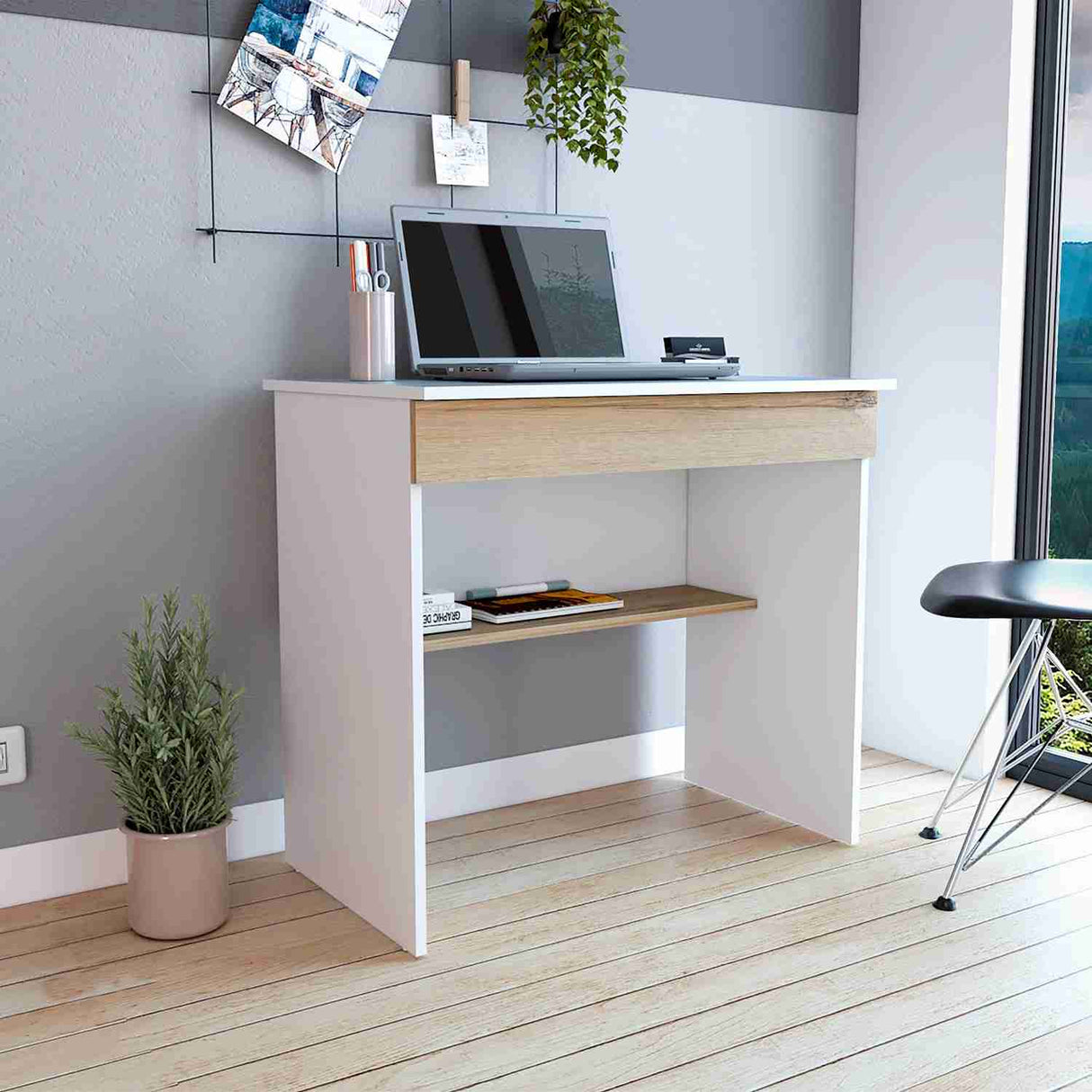 Escritorio Ohio Blanco 80x73cm Con Un Cajón - Escritorios | Bylmo