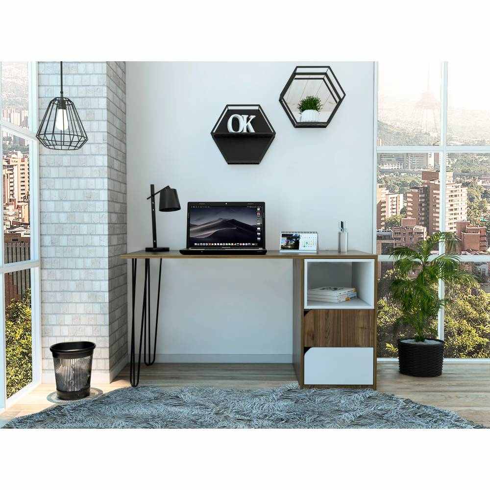 Escritorio Palermo Gales 135 cm con Cajones y Repisa - Escritorios y Archivadores | Bylmo