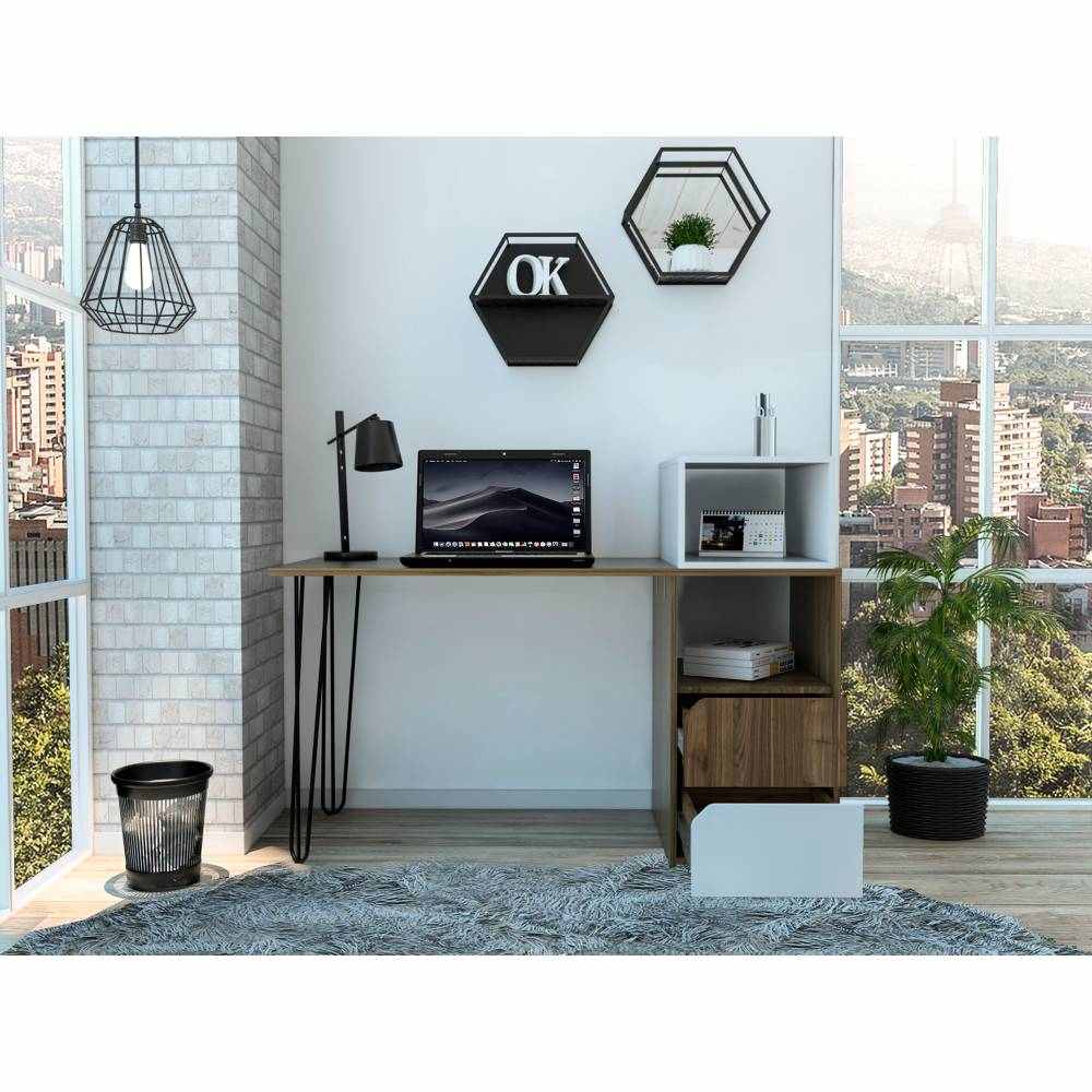 Escritorio Palermo Gales 135 cm con Cajones y Repisa - Escritorios y Archivadores | Bylmo