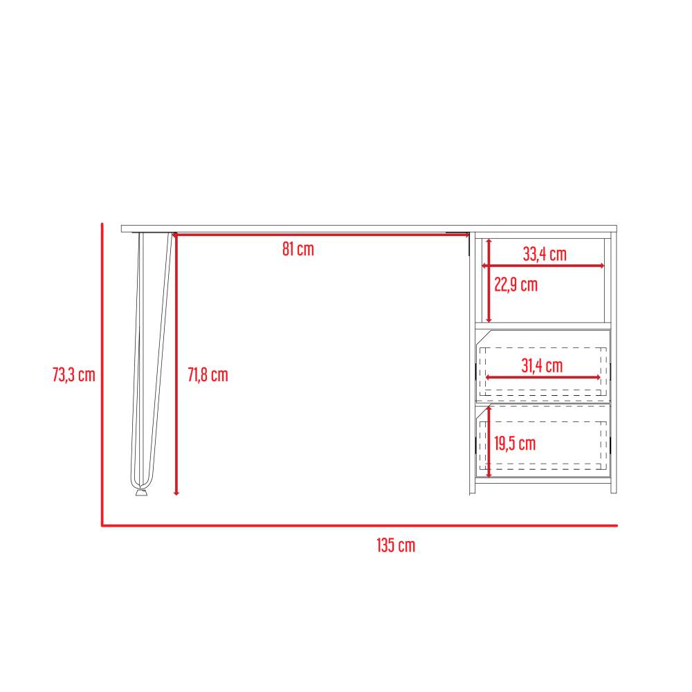 Escritorio Palermo Gales 135 cm con Cajones y Repisa - Escritorios y Archivadores | Bylmo