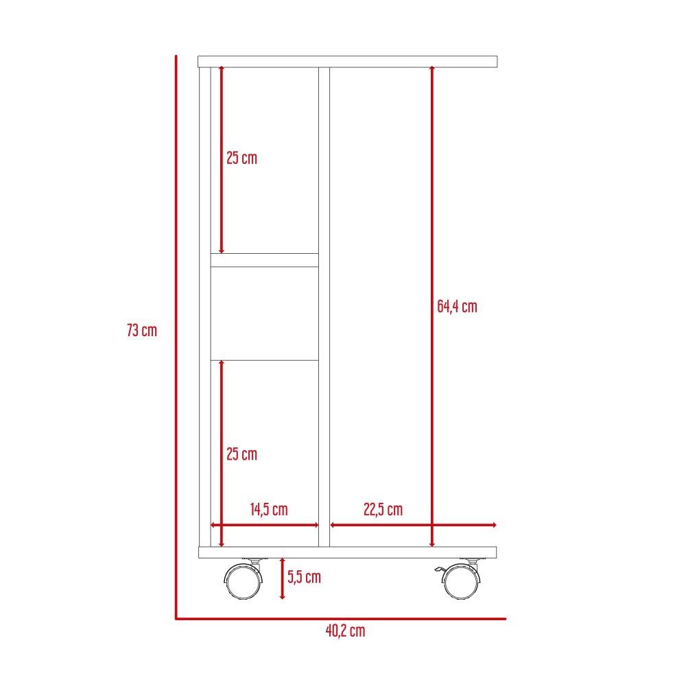 Escritorio Móvil Luzzo Duna 50.2x73cm sin Cajones y con Organizador de Libros - Escritorios y Archivadores | Bylmo