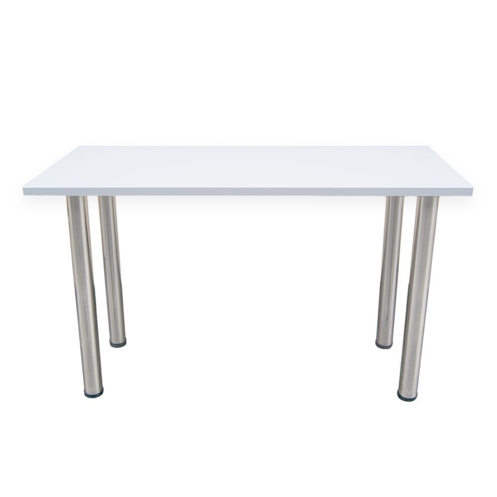 Escritorio Rectangular Blanco 120 cm con Patas Metálicas - Escritorios y Archivadores | Bylmo