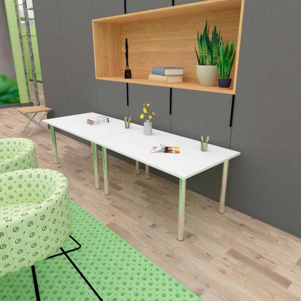 Escritorio Rectangular Blanco 120 cm con Patas Metálicas - Escritorios y Archivadores | Bylmo