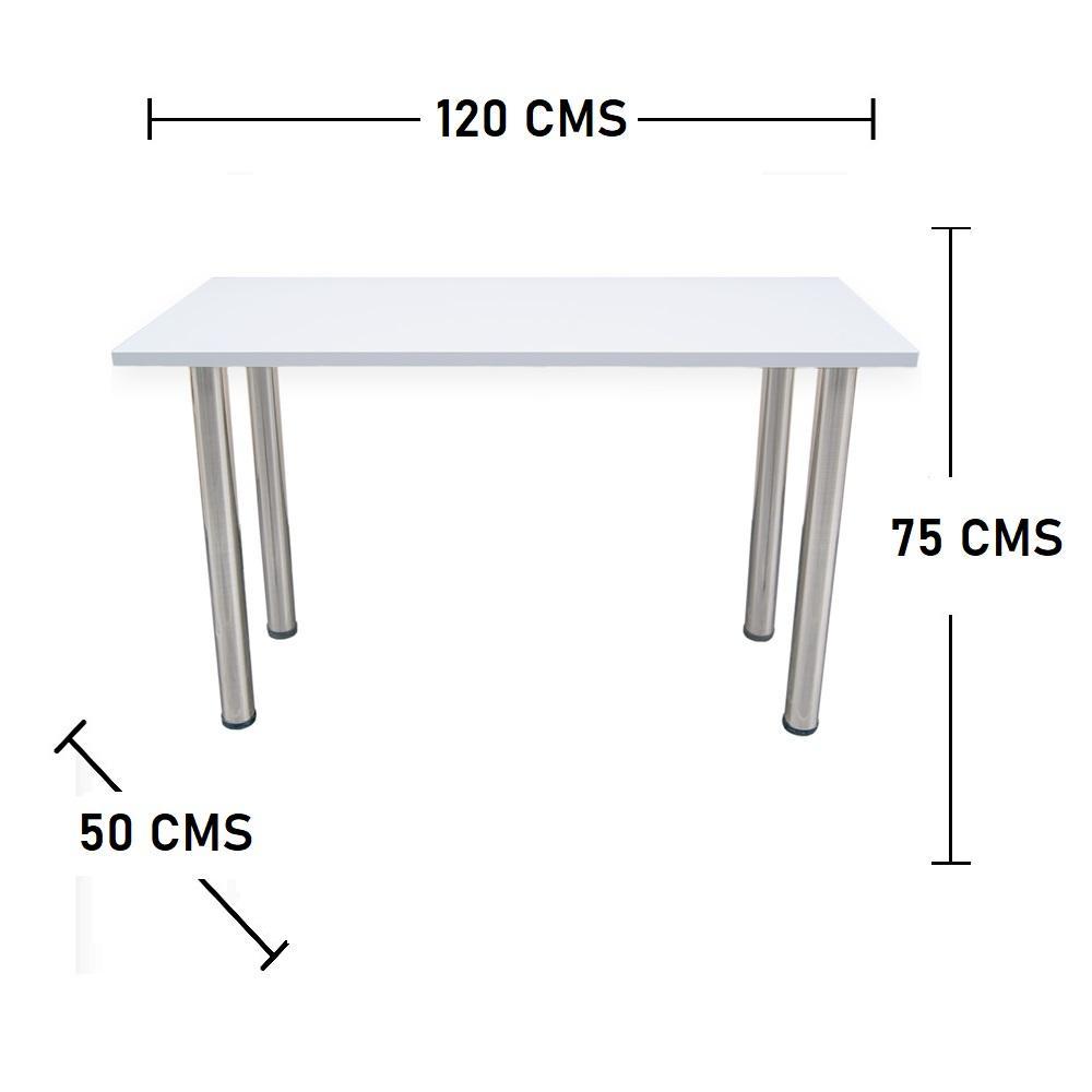 Escritorio Rectangular Blanco 120 cm con Patas Metálicas - Escritorios y Archivadores | Bylmo