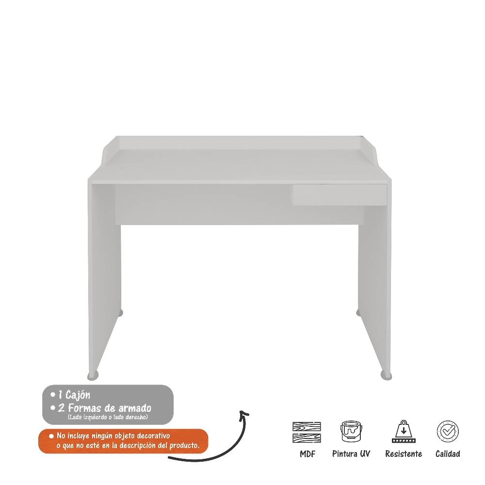 Escritorio Slim Blanco 113 cm con Cajón - Escritorios y Archivadores | Bylmo