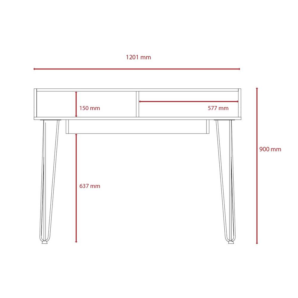 Escritorio Dallas Roble Gris y Blanco 120 cm Minimalista - Escritorios y Archivadores | Bylmo