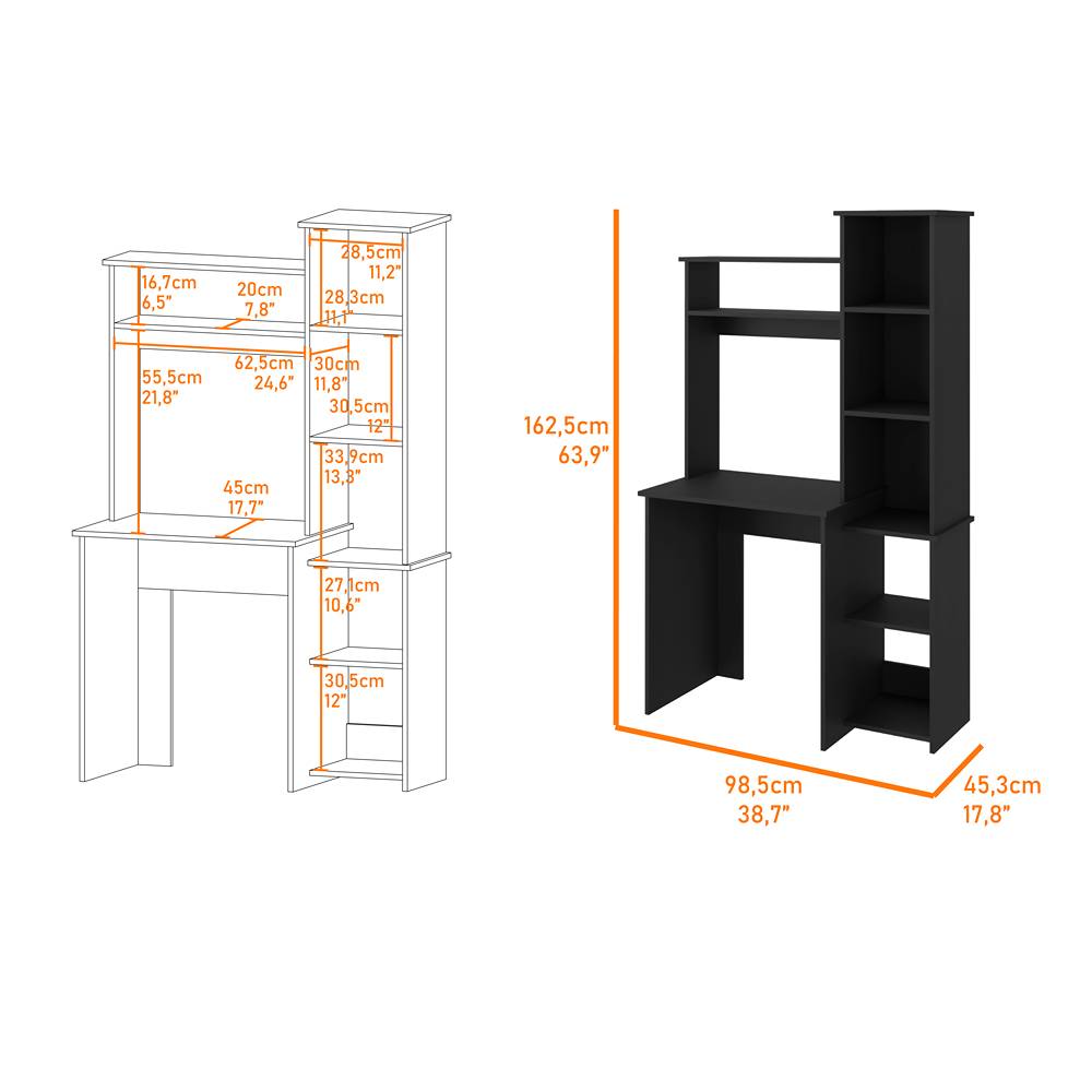 Escritorio Versalles Wengue 98.5x162.5cm sin Cajones - Escritorios y Archivadores | Bylmo