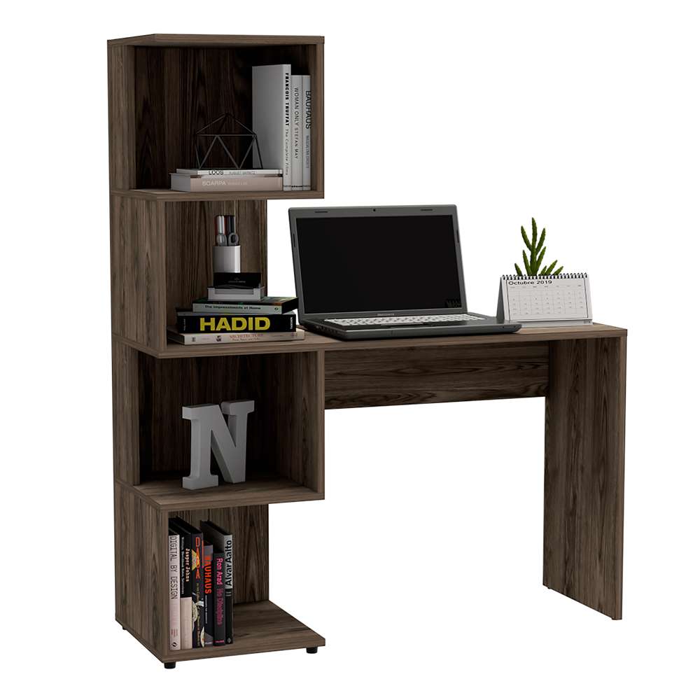 Escritorio Vik Coñac 120 cm con Biblioteca - Escritorios y Archivadores | Bylmo