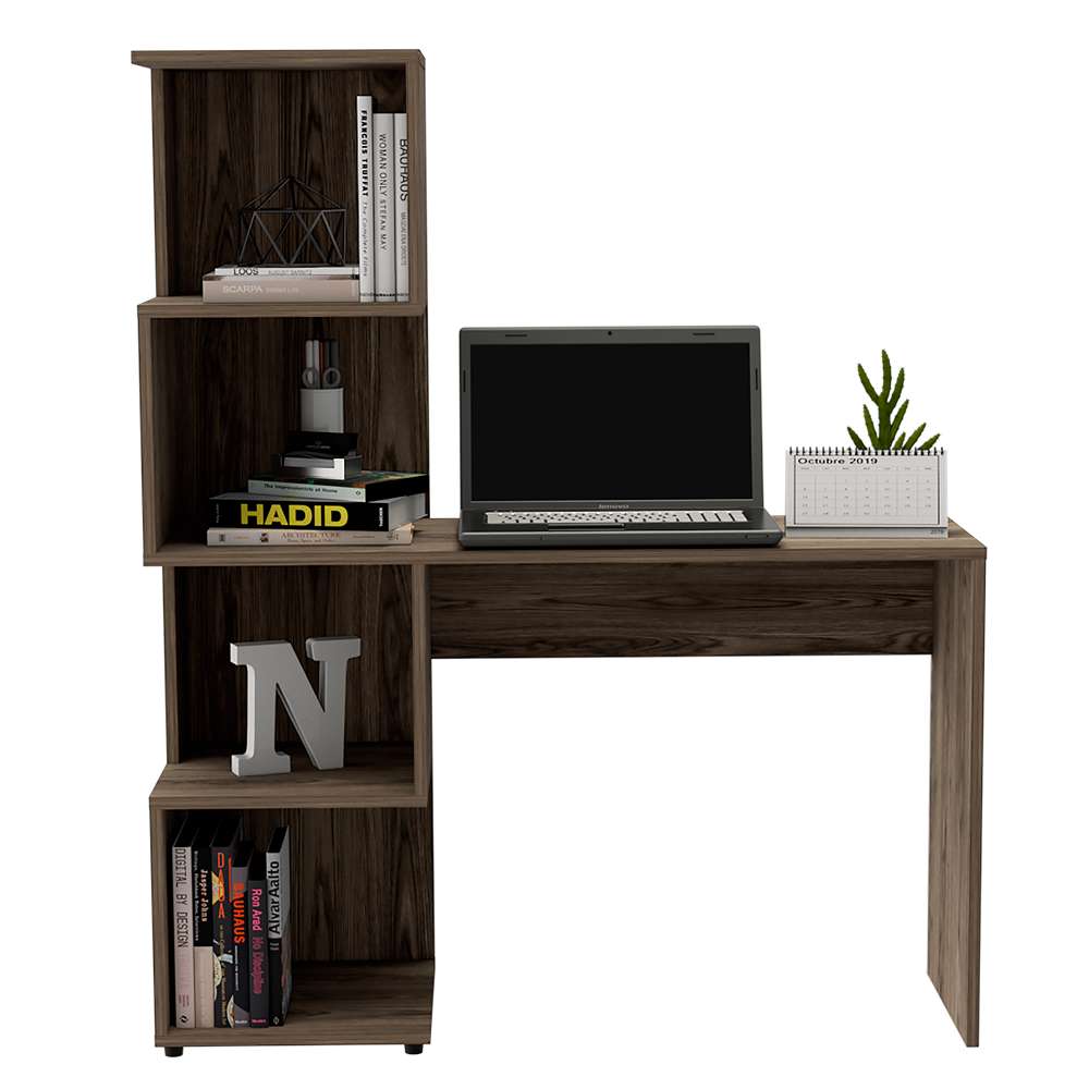 Escritorio Vik Coñac 120 cm con Biblioteca - Escritorios y Archivadores | Bylmo