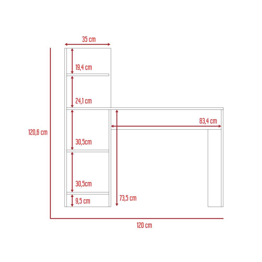 Escritorio Vilna Duna 120x120.6cm sin Cajones - Escritorios y Archivadores | Bylmo