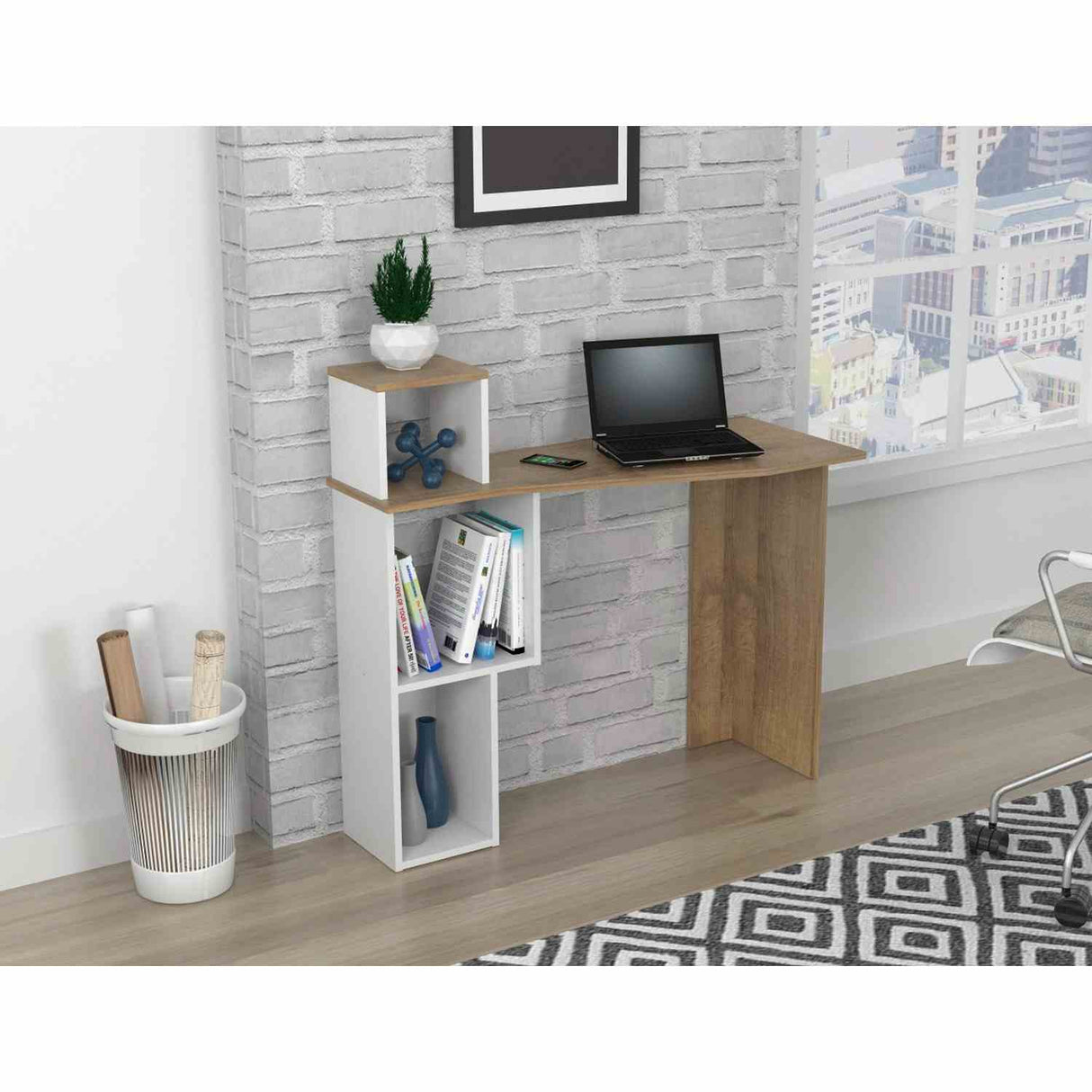 Escritorio ES11903 Blanco 100x95cm sin Cajones - Escritorios | Bylmo