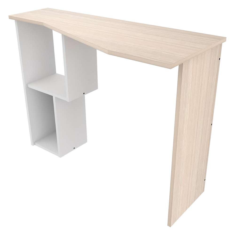 Escritorio con Biblioteca Almudena Arena 100 cm con Entrepaños Laterales - Oficina | Bylmo