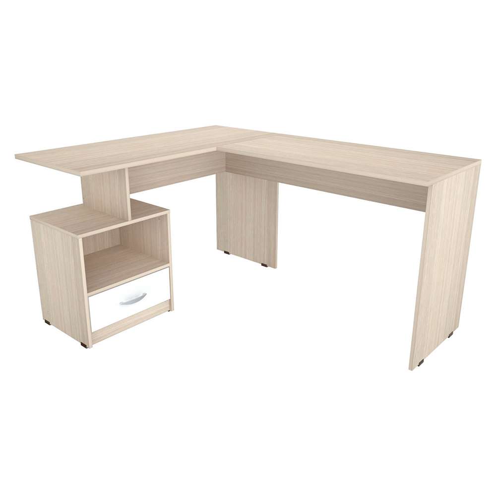 Escritorio en L Cibeles Arena 150 cm con Cajón Lateral - Oficina | Bylmo