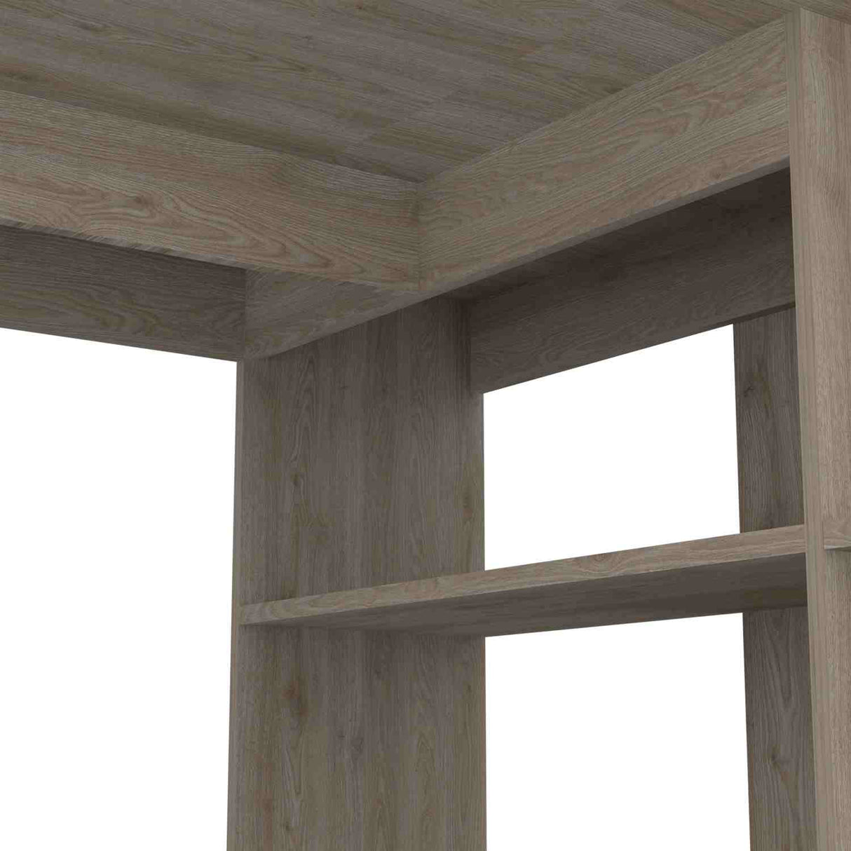 Escritorio en L Masai Ceniza 132x111cm sin Cajones y con Organizador de Libros - Escritorios | Bylmo