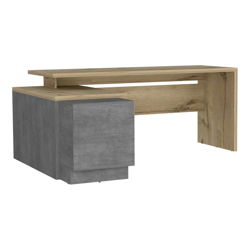 Escritorio en L Oviedo Duna 179 cm con Puerta y Entrepaños - Escritorios y Archivadores | Bylmo