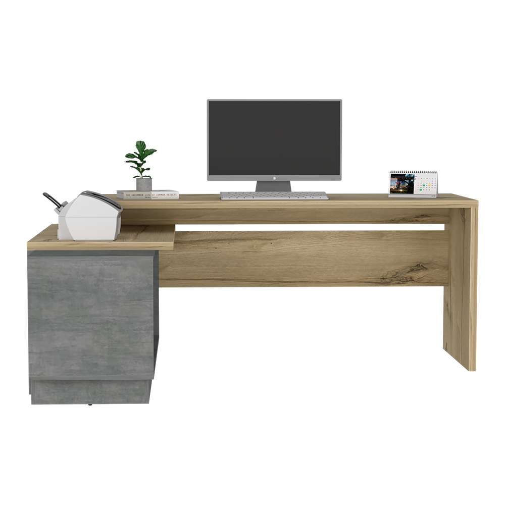 Escritorio en L Oviedo Duna 179 cm con Puerta y Entrepaños - Escritorios y Archivadores | Bylmo