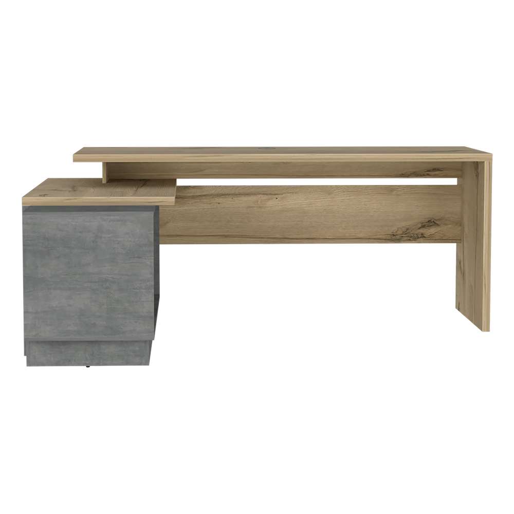 Escritorio en L Oviedo Duna 179 cm con Puerta y Entrepaños - Escritorios y Archivadores | Bylmo