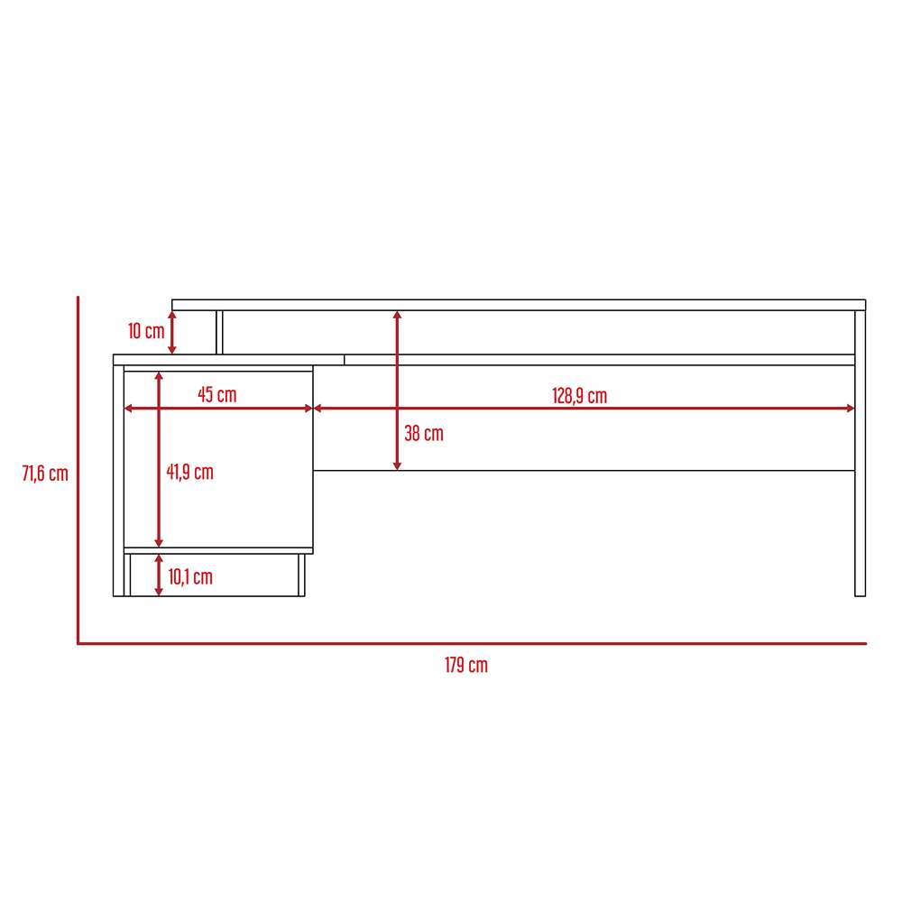 Escritorio en L Oviedo Duna 179 cm con Puerta y Entrepaños - Escritorios y Archivadores | Bylmo
