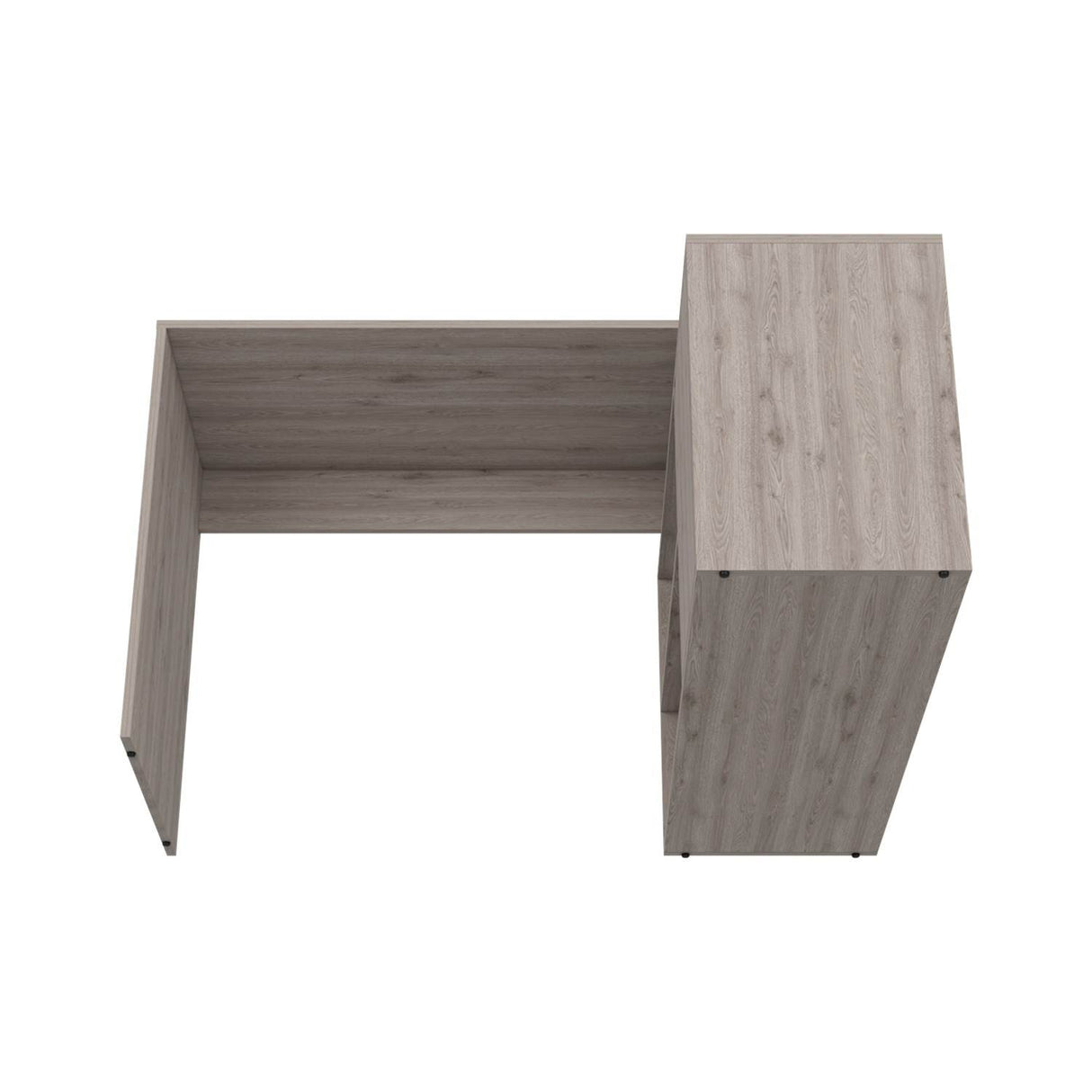Escritorio en L Rennes Ceniza 117 cm con Dos Entrepaños y Una Puerta - Escritorios | Bylmo