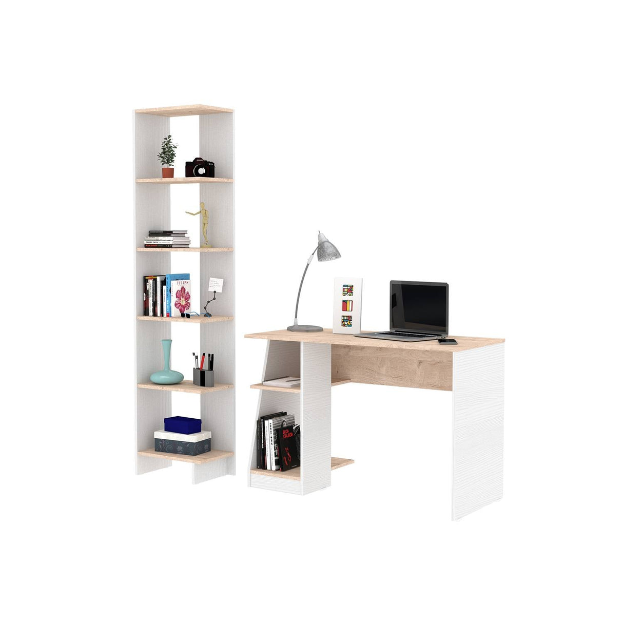 Escritorio Jazze Duna 42x198cm sin Cajones y con Organizador de Libros - Escritorios | Bylmo