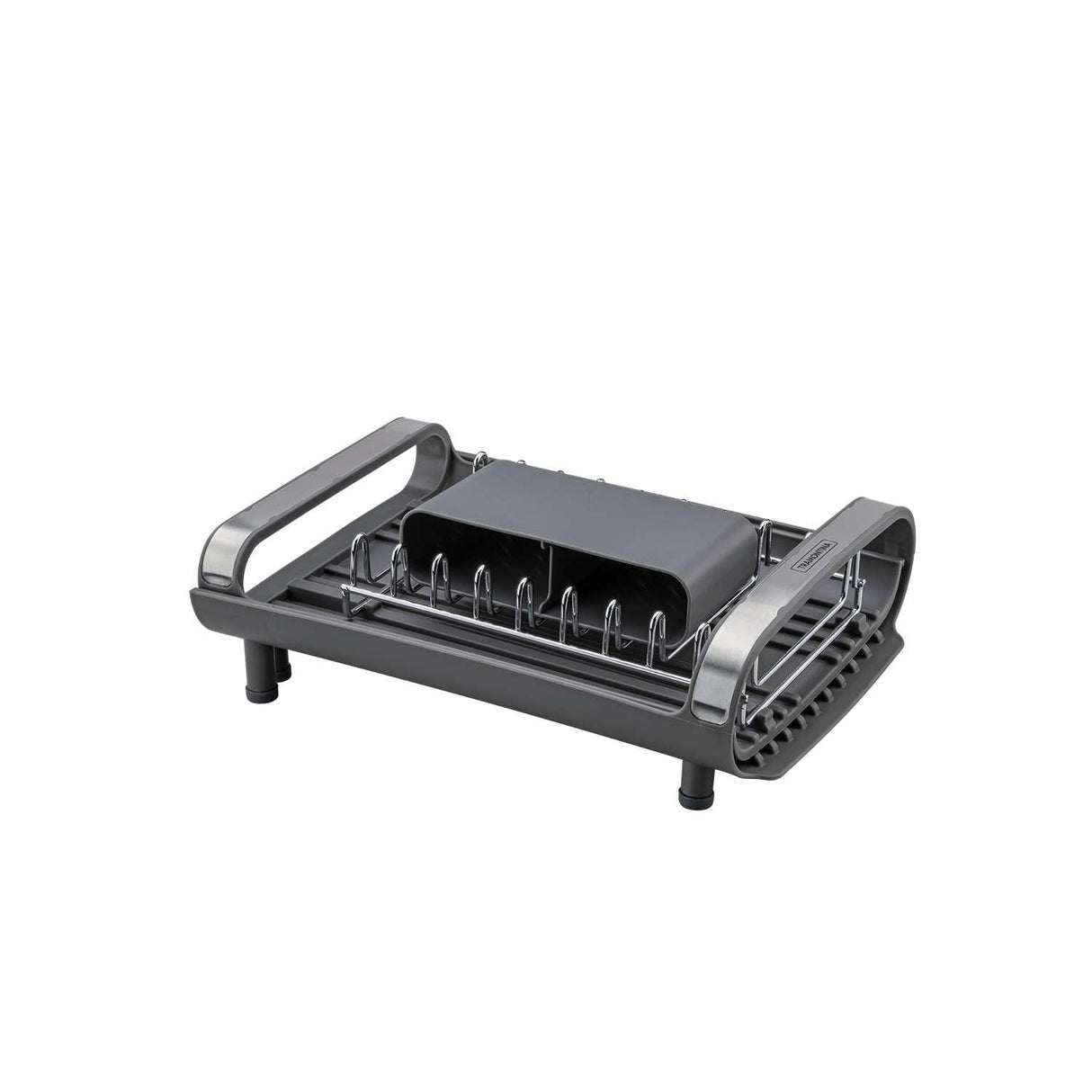 Escurridor para Vajillas Rectangular Crisa Grafito 10 cm con Portacubiertos Compacto - Utensilios y Accesorios | Bylmo