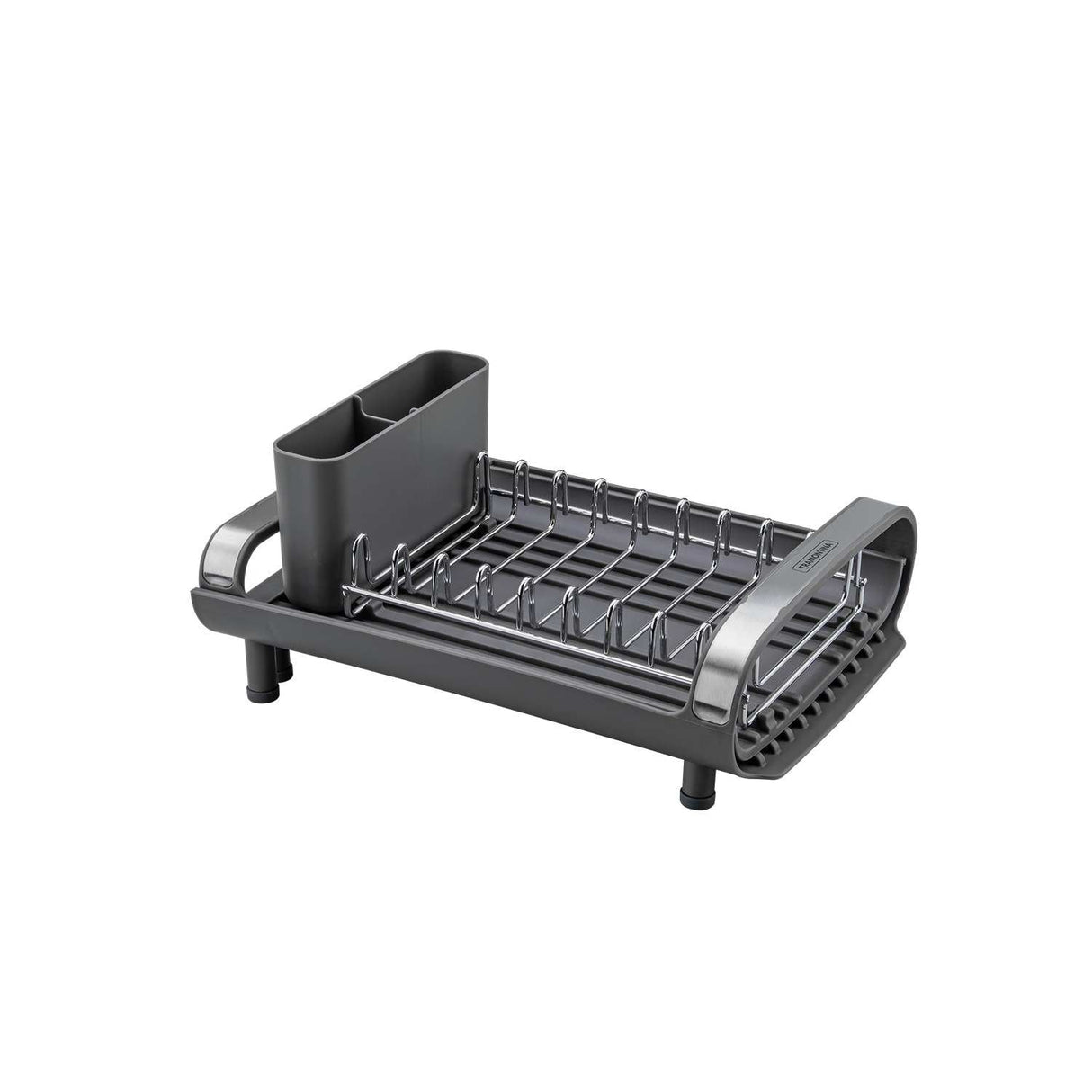 Escurridor para Vajillas Rectangular Crisa Grafito 10 cm con Portacubiertos Compacto - Utensilios y Accesorios | Bylmo