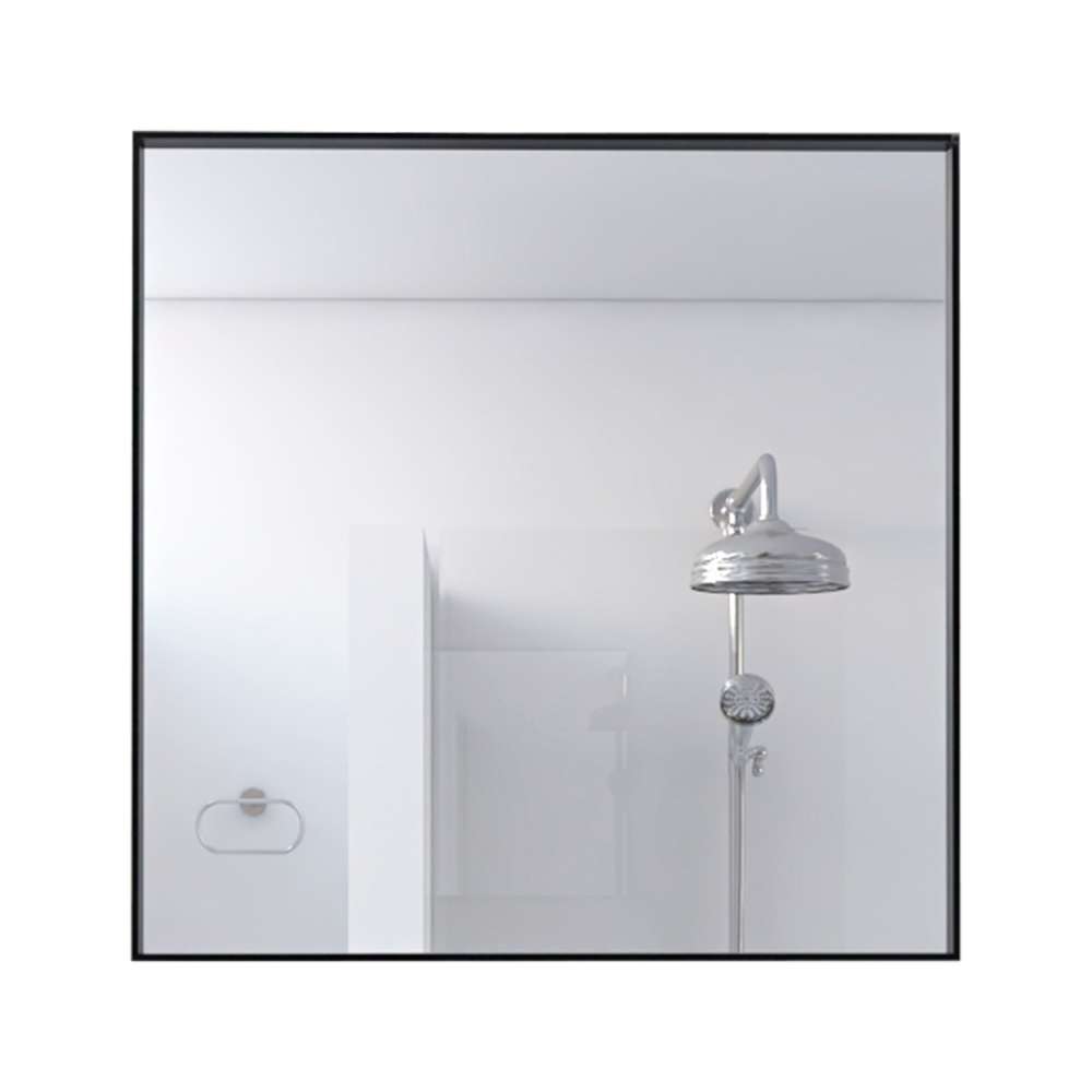 Espejo de Baño Ambar Negro 58x58cm Cuadrado y con Marco Metalico - Espejos de Baño | Bylmo