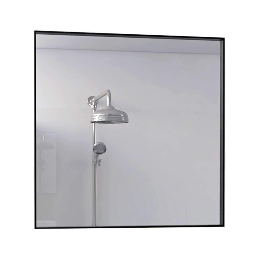 Espejo de Baño Ambar Negro 58x58cm Cuadrado y con Marco Metalico - Espejos de Baño | Bylmo