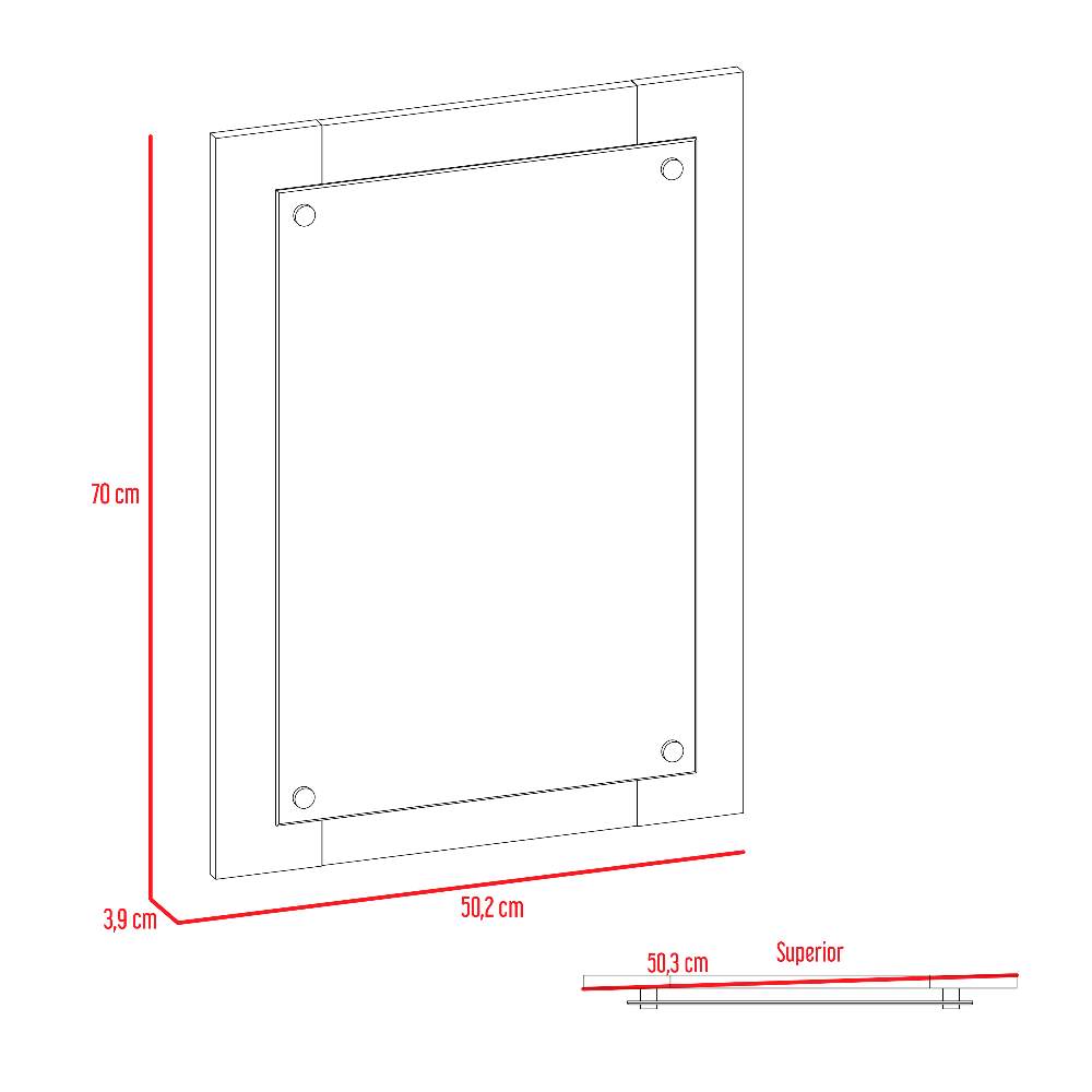 Espejo Elis Rectangular 50 cm - Espejos de Baño | Bylmo