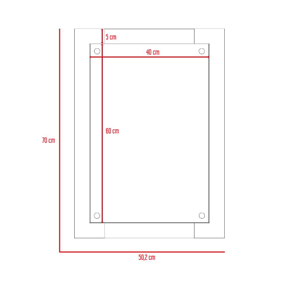 Espejo Elis Rectangular 50 cm - Espejos de Baño | Bylmo