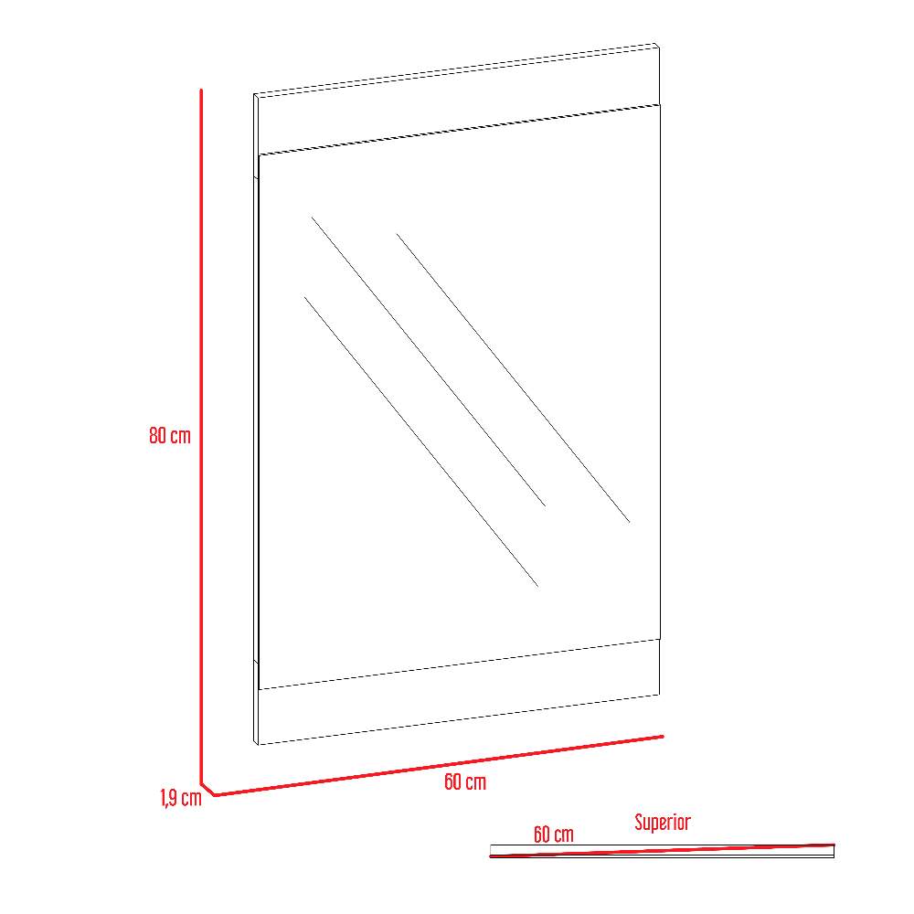 Espejo Kirov Rectangular 60 cm - Espejos de Baño | Bylmo