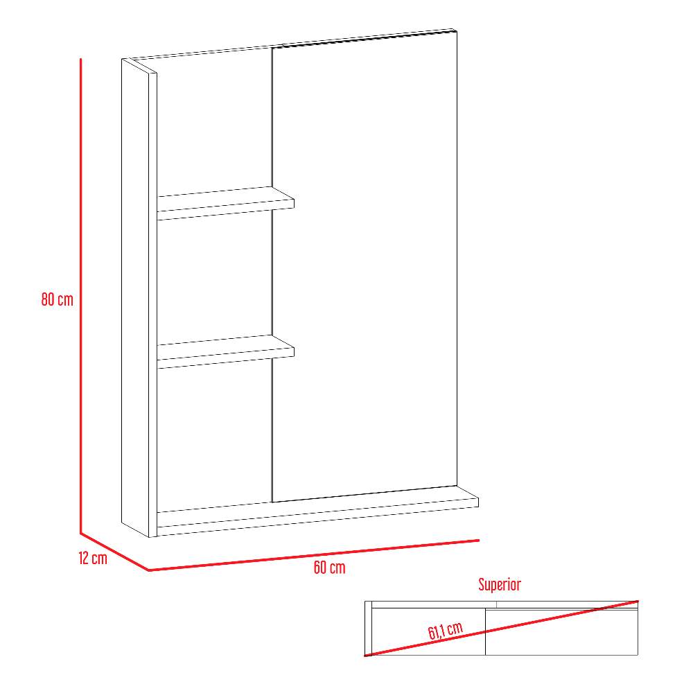 Espejo de Baño Saldana Rectangular 60 cm - Espejos de Baño | Bylmo