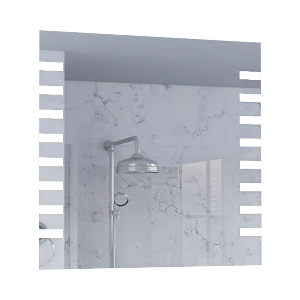 Espejo de Baño Led Touch Cairo Plateado 60x60cm Cuadrado con Sandblasting - Espejos de Baño | Bylmo